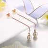 Dangle Boucles D'oreilles Lustre Top Qualité Imitation Perle Boucle D'oreille Or Rose Couleur Goutte Véritable Cristal Autrichien ZYE041 ZYE033 ZYE034Dangle