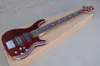 5 Strings Wine Red Body Electric Bass Guitar with Quilted Maple Veneer Offer Logo/Color Customize