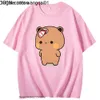 メンズTシャツをかわいいduduは、ブブのグラフィックシャツkawaii panda bear men 100％コットンティー4103をからかうので、ブブによってフリップTシャツのフロップを投げました