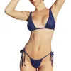 Dames Badmode 11UE Dames Bikini Set Vetersluiting Effen Kleur String Badpakken Sexy Kleine Borst Verzameld Badpak Wrap Badpakken