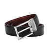 Belts High-quality Men's Genuine Leather Belt With Rotating Buckle - Wide Casual Versatile Double-sided Cowhide