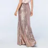 Faldas Merma de lentejuelas de oro rosa para mujeres para mujeres Adultos High End personalizados con cremallera longitudes de piso larga Saia Faldas 230410