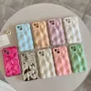 حالات الهاتف الخليوي Qianliyao 3D Bubble Wave Pattern Pattern for iPhone 15 14 13 12 11 Pro Max 14Promax 14Pro Soft Shockproof Back Cover J231110