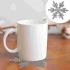 Plates 8 Pcs Christmas Snowflake Coasters Cup Mat Home Desktop Decorations Felt Cloth Pad