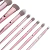 Pincéis de maquiagem 10 Pcs Pincéis de maquiagem Set Soft Thumb Handle Powder Eye Shadow Foundation Brushes Kit de pincéis cosméticos Champaign Gold Q231110