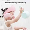 Czapki prysznicowe Cartoon Animal Baby Shower Cap Ochrona Ucha Regulowana Wodoodporna Bezpieczeństwo Kapelusz do kąpieli dla noworodka dla chłopców łazienka 231110