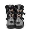 Tasman Platform Winter Men's Women's Designer Snow Boots With Diamond Bow for Warmth Comfort och Lightweight Outdoor Travel Motocycle