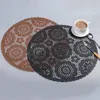 Okrągłe imitacja koronkowa mata stołowa PVC kreatywna restauracja ślubna Western Food Mat Anti-Slip Kitchen Plictemat Coaster Decor Home