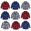 Kids Shirts Toddler Boys Shirts Spring Autumn Kids British Style Long-sleeved Shirts Cotton Plaid Print Shirts Children's Clothing 230410