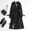 Dames Trenchcoats 2023 Elegante jas voor dames Koreaanse mode Winterkleding Double Breasted met riem Casual jassen Effen lang 231110