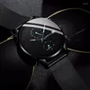 Wristwatches CRRJU Men Simple Slim Quartz Watch Gold Steel Mesh Ultra Thin Watches Waterproof Male Wrist Clock