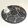 Okrągłe imitacja koronkowa mata stołowa PVC kreatywna restauracja ślubna Western Food Mat Anti-Slip Kitchen Plictemat Coaster Decor Home