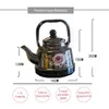Bouteilles d'eau 17L émail bouilloire bouillante porcelaine noire émaillée pot à fond plat ancienne cloche théière pour cuisinière à induction ébullition 231109