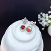 Stud Earrings Arrival Real Natural Garnet Gemstone S925 Silver Women Fashion Year Gift