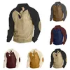 Heren Hoodies Herenmode Vrije tijd Eenvoudige corduroy stof Knoop Hoodless Pullover Sweater Top Capuchon Bovenkleding Hip-