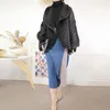 Women's Jackets Miyake Pleated Fall 2023 Spring Cardigan Cropped Jacket Big Loose Korean Fashion All-match Bat Sleeved Designer Belt Coats