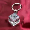 Keychains Dice Keychain Hole Key Ring Plus Custom Diy Chain Women Steel Round Split Cute Gifts For Men