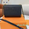 Borse da sera DBesigner Borse da donna con chiusura a V in vera pelle Borsa con patta nera Borsa a tracolla Twist di lusso Borsa a tracolla da donna Borse classiche