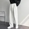 Men's Pants Privatinker White Solid Men's Wide Leg Set Pants Casual Fashion Brand Men's Trousers Bag Korean Pants Clothing 230410