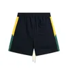 Herren-Shorts, Rhude-Logo, kurz, Sonnenuntergang, für Männer und Frauen, lässig, bedruckt, elastische Taille, Kordelzug, Spleißen, Farbe, Sport