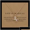 Collares colgantes Colgantes 38 Estilo Dogeared Gargantilla con tarjeta Amor Corazón Elefante Perla Círculo Collar Chapado en oro Chai Drop Delive Dhc6Y