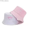 Cappelli a tesa larga Cappelli a secchiello Cappello a secchiello unisex Lettera Ricamo Donna Double-face Bob Hip Hop Cappelli rosa Quattro stagioni Panama Beach Pesca Cappello da sole Sombreri YQ231110