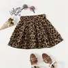 Spódnice Mudkingdom małe dziewczynki lamparta spódnica elastyczna talia warstwowa do ubrania dla dzieci letni projekt mody 2-6T