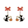 gold pumpkin earrings