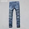 Jeans pour hommes Pantalon en denim classique de haute qualité Slim Fit Blue Biker Cargo Pantalon Mode Casual Ripped pour homme Plus Taille 42