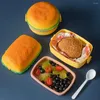 Obiadowy lunch pudełko na lunch podwójny poziom burger bento mikrofalowe dzieć