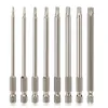 Skruvmejslar Hakkin 150mm 8st Steel Hexagonal Torx Head Drill Bit Screwardriver Kit Hand Tool Magnetic Screwtriver Kit 230410