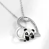 Pendentifs KOFSAC trésor National Panda collier pour femmes mode coeur mignon 925 bijoux en argent Sterling anniversaire cadeau d'anniversaire