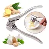 New Stainless Steel Garlic Press Crusher Kitchen Accessories Cooking Vegetables Ginger Squeezer Masher Handheld Mincer Tools Cocina