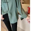 Women's Blouses Shirts Casual and fashionable women's top white lapel sweet office shirt OL chiffon shirt elegant loose bottom shirt blue strapless 230410