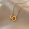 Gargantillas, collar clásico de acero inoxidable de Color dorado para mujer, joyería limitada, cuentas de perlas, colgante de corazón, regalo de cumpleaños 230410