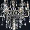 Luminária de chão de cristal vintage, luminária de chão com suporte de bronze, candelabros de cristal, lâmpada de pé de prata, iluminação de decoração de alta qualidade