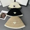 Designer Ball Caps Kvinnors inverterad triangelfärgad is Silk Bucket Hat Straw Sticked Fisherman Hat Summer Sunshade Sunscreen Dome Sun Hat Cyg23110908