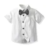 Kläder sätter baby pojke kläder passar spädbarn småbarn klänning barn grå solid skjorta shorts korta ärmar outfit avbryta krage dräkt