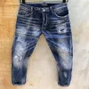 DSQ PHANTOM TURTLE Herren-Jeans, Herren-Luxus-Designer-Jeans, dünn, zerrissen, cooler Typ, lässiges Loch, Denim, modische Marken-Passform, Me306C