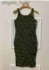 Röcksskorts Designer Reliefbrief Kleid Fashion Strick Kurzarm Ständer Kragen Damen Jumper Kleidung von Schultergröße S-L Brau