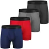 Sous-pants 4 Pack Mens Boxer Briefes Coton sous-vêtements 6 No Ride Up régulier Stretch Elastic Wide Band Boxer Briefs 230410