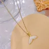 Ketten Gold Oil Dripping Fish Tail Anhänger Halskette Frauen Ins Einfache Persönlichkeit Titan Stahlkette