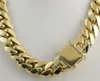 14k gelbgold plattierte Ketten Herren schwerer Miami Cuban Chain Halskette 24 "14 mm