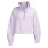 Yoga Hoodie Tüplü Lemen Kadınlar Sonbahar ve Kış artı Veet kalınlaşan ceketler Hoodys Sports Yarı Fermuar Terry Tasarımcı Kazak C HI DH98W