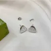 Titanium Steel Heart Stud Earring with Stamp Women Letter Heart Earring Gift for Love Girlfriend