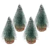 Christmas Decorations 4 Pcs Dining Table Decor Mini Tree Tabletop Xmas Miniature Decoration Scene Desktop Ornament Trees