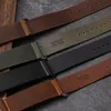 Watch Bands Handmade leather strap 18 20 24 26MM vintage frosted top denim strap brown black men's bracelet 230410