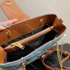 Designer Loulou Tas Luxe Vrouwen Schoudertassen Handtas Blauw Denim Emmer Tas Reizen Winkelen Zak Portemonnee Metalen Brief Decoratie Magnetische Snap Sluiting