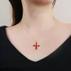 Pendant Necklaces Fashionable 14k Gold Plated Zircon Cross Necklace For Women With 7 Color Options