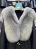 Futro dla kobiet sztuczne 2023 Zimowe kobiety naturalny płaszcz owiec merino prawdziwy oryginalny skórzany kołnierz gruby ciepłe luksusowe płaszcze żeńskie 231110